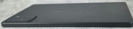Right case side (buttons, microphones)