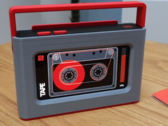 The design for the NFC cassette player (pictured) was modeled in Rhino 3D and printed on a Bambu Labs P1S. (Image source: u/bharms27 via r/3Dprinting)