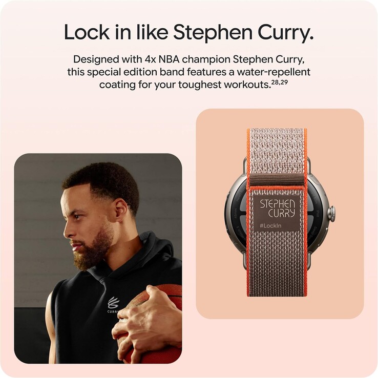 The band adds Stephen Curry and #LockIn branding, and it is not offered with the standard 41mm and 45mm models.