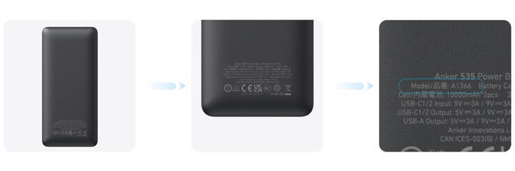 You can find the product number on the back of the Anker 535 Power Bank (PowerCore 20K). (Image source: Anker)