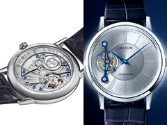 An image of the Credor Goldfeather GBCF997 caseback and another image of its dial.