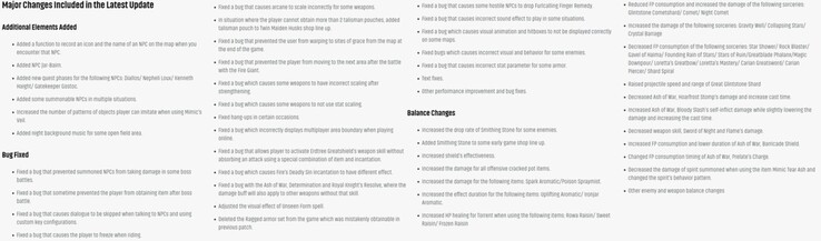 Elden Ring patch v1.03 notes. (Image source: Bandai Namco - edited)