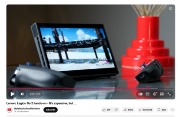 New redesigned YouTube video player UI (Image source: Kristen Spradlin / Notebookcheck)