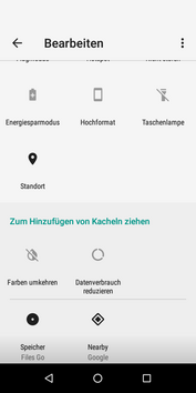Quick settings customisation options