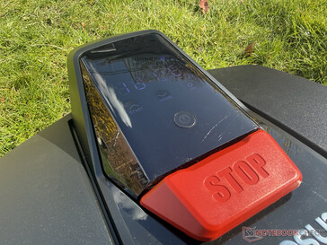 Control unit and display on the robotic lawnmower