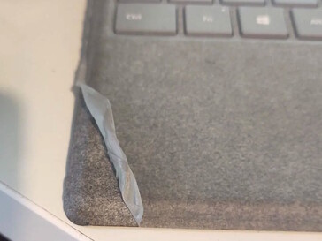 Surface Pro Alcantara keyboard dirty and fraying. (Image source: Luke_Fleed on Reddit)