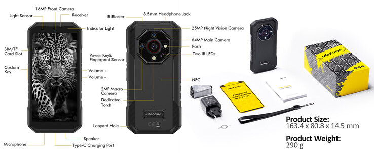 The phone features an additional customisable button (Image source: Ulefone)