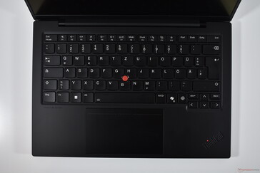 Lenovo ThinkPad X1 Carbon Gen 13 keyboard and trackpad shown (Image source: Benjamin Herzig)