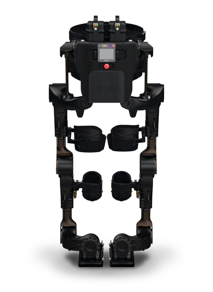 The XoMotion exoskeleton provides users with the ability to move about during rehabilitation without external support from physical therapists. (Image source: Human in Motion Robotics)