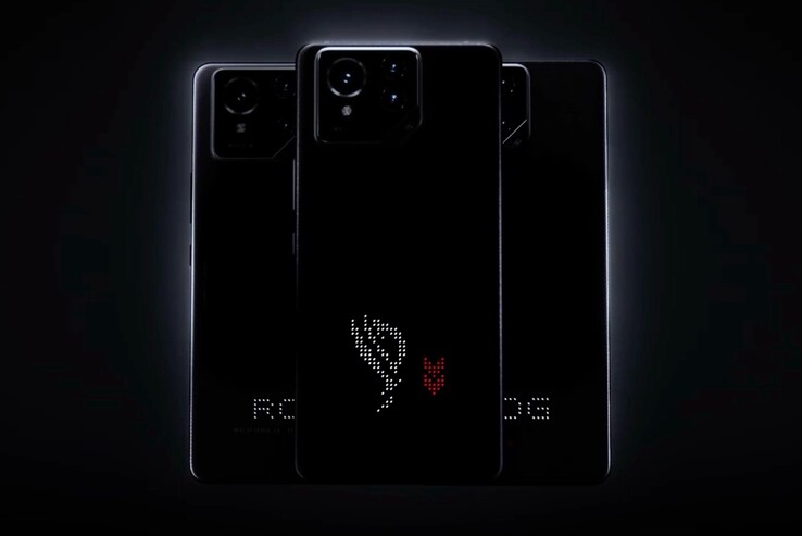 The ROG Phone 9 has a mini LED secondary display on the back. (Image source: Asus)