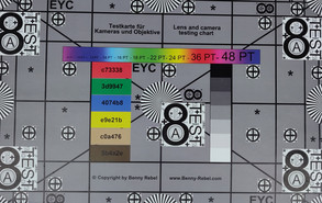 A photo of our test chart
