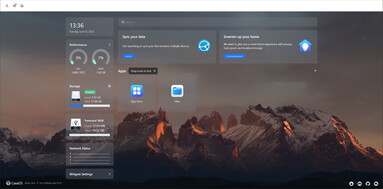 The dashboard of CasaOS