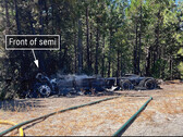 It took 50,000 gallons to put out this Tesla Semi fire (Image source: NTSB)