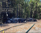 It took 50,000 gallons to put out this Tesla Semi fire (Image source: NTSB)
