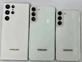 The Galaxy S22, S22 Plus and S22 Note in white. (Image source: @heyitsyogesh)