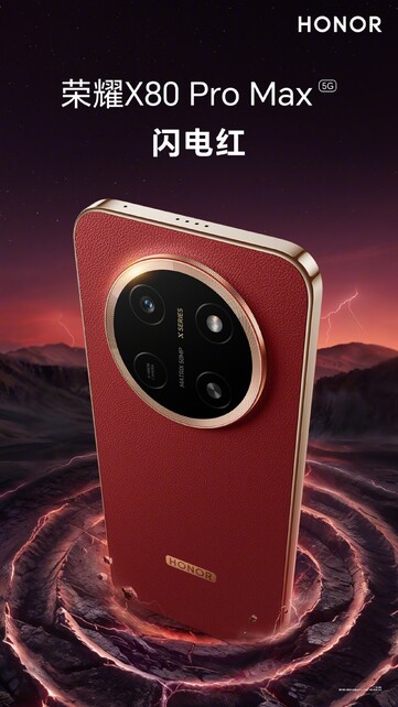 The Honor X80 Pro Max in Lightning Red.