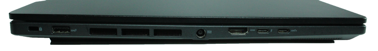 Left side: 1 Kensington Lock, USB-A 3.2 Gen.2, power port, HDMI 2.1, 1 Thunderbolt 4, USB-C 3.2 Gen.2