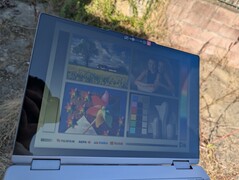 Outdoors under shade