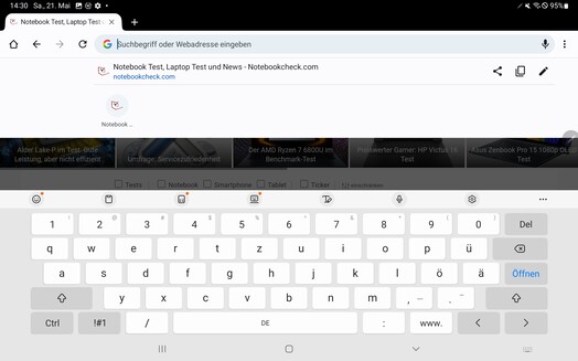 Keyboard in landscape mode