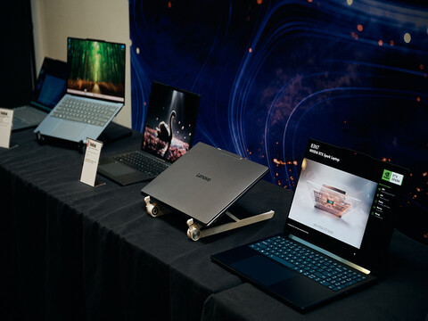 Lenovo's new Yoga Pro, ThinkBook, and RTX Spark creator laptops on display at IFA 2026.