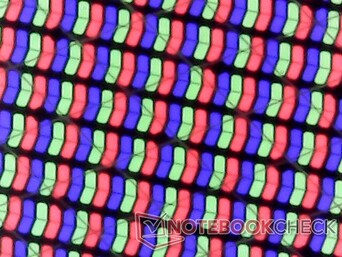 RGB subpixel array with capacitive touchscreen layer