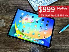 The whole 2022 iPad Pro M2 line-up is discounted at Best Buy. (Image source: Florian Schmitt / Notebookcheck - edited)