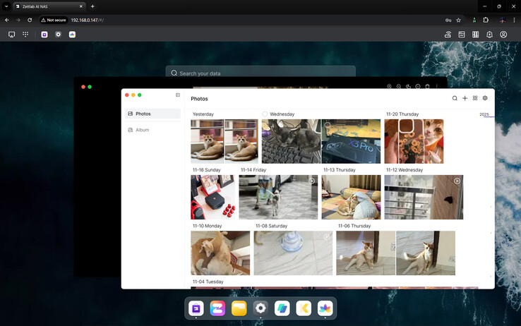 Accessing backed up media from the web interface