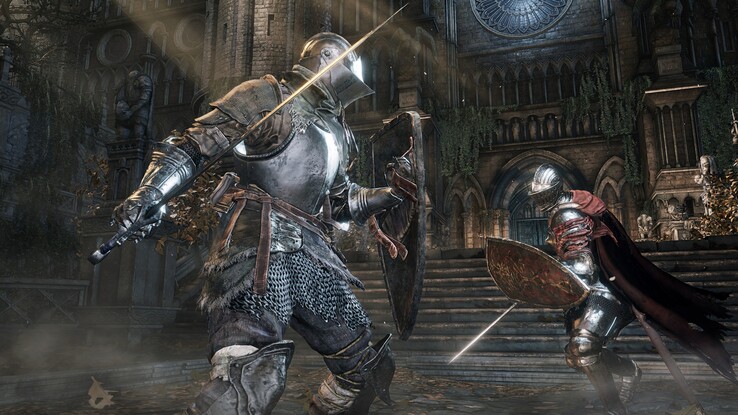 Combat shown in Dark Souls 3 screenshot (Image source: Steam)