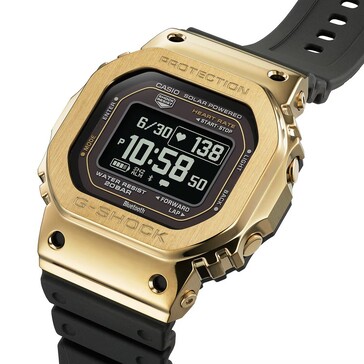 Casio G-Shock GM-H5600-9 with a gold case and inverted LCD.