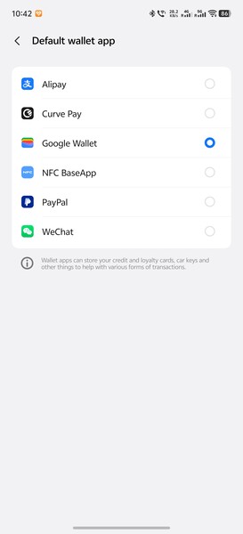 Google Wallet has been set as the default for ages.