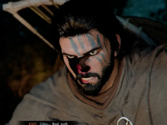 Crimson Desert's protagonist Kliff showing with a visual bug on a PC running an Intel Arc B580 GPU