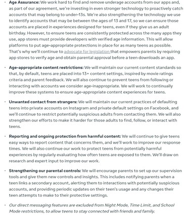 Upcoming under-18 account changes to Facebook and Instagram.