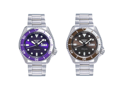 From left to right - the Seiko 5 Sports SRPM11K1, and SRPM13K1 - pictured against a white background. (Image source: Seiko Singapore)