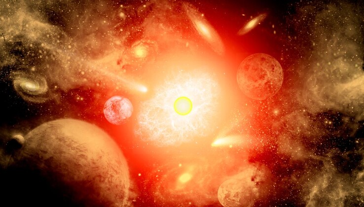 An illustration showing what the Big Crunch might look like. (Image source: Mark Stevenson/Stocktrek Images)