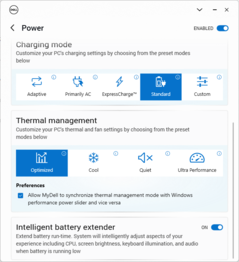 Power profile settings