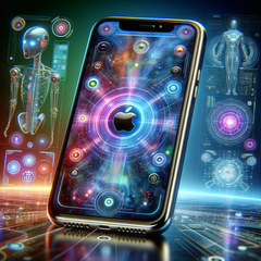 Apple iPhone and artificial intelligence (DALL·E 3-generated image)