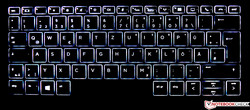 The keyboard of the HP EliteBook x360 1030 G2 (backlit)