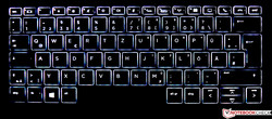 The keyboard of the HP EliteBook x360 1030 G2 (backlit)
