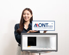 A woman presenting the new brand along with what looks like a new display panel (Image source: samsungdisplay.com)