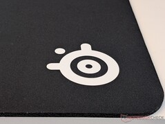 Close up of logo and mousepad texture.