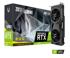 The ZOTAC RTX 2070 featured in the Time Spy test has a factory-overclocked core and will probably end up costing US$600. (Source: ZOTAC)