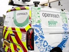 A specially designed Openreach EV marking the companys 5,000th electric van on the road in the UK (Image source: Openreach)