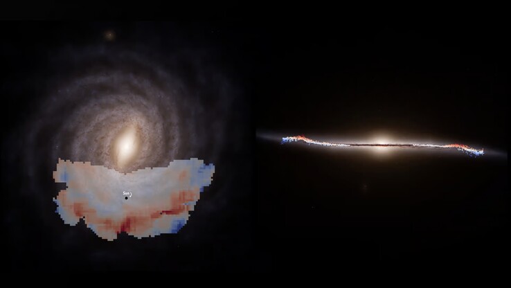 Illustration of the great wave of the Milky Way. (Image source: ESA, Gaia, DPAC, S. Payne-Wardenaar, E. Poggio and al)