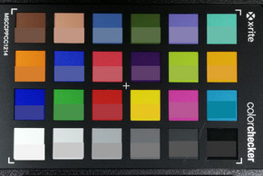 Picture of ColorChecker: The original color is displayed in the bottom half of each field.