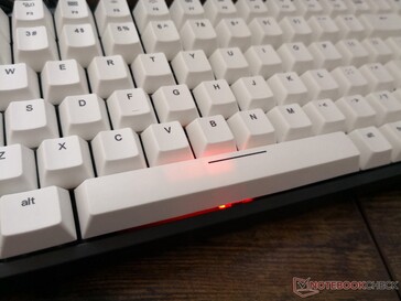 Space bar glows red when charging