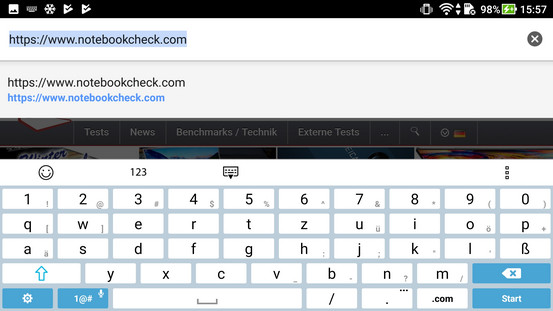 keyboard in landscape mode