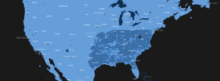 Starlink coverage map in the US expands