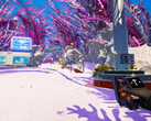The Planet Crafter open world survival craft game screenshot with purple plants and buildings