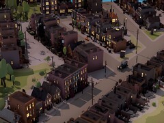 An image showing several buildings in City of Gangsters, now 80% off on Steam.