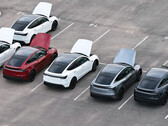 Tesla is building inventory of cheaper Model Y trims with white interior at Giga Texas (Image source: Joe Tegtmeyer/X)